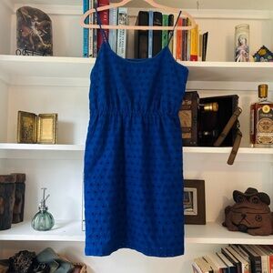 MADEWELL Royal Blue Cotton Eyelet Dress SZ 6 Adjustable Straps